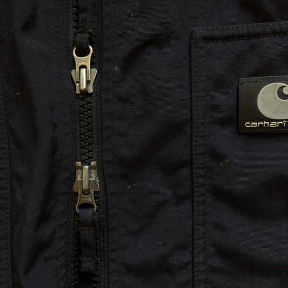 Carhartt Jacket Mens Corduroy Collar Fleece Lined Nylon Black Zip J199? 3XL - Picture 9 of 16